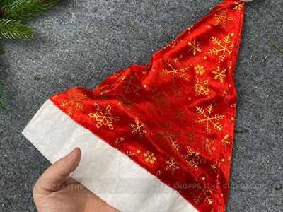 Nón Noel vải hoạ tiết bắt sáng ĐK 28cm NON-X-07